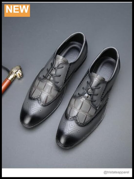 Men\'s Wingtip Brogue Oxford Dress Shoes with Cushioned Insole main image 6